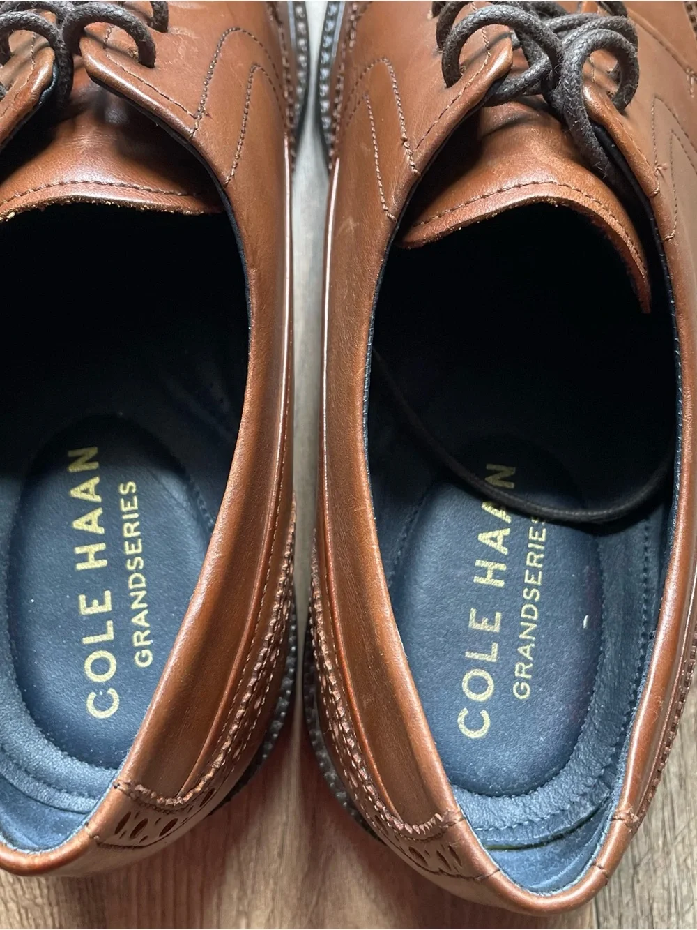 Cole Haan brown Men's Classic Brown Leather Wingtip Dress Shoes